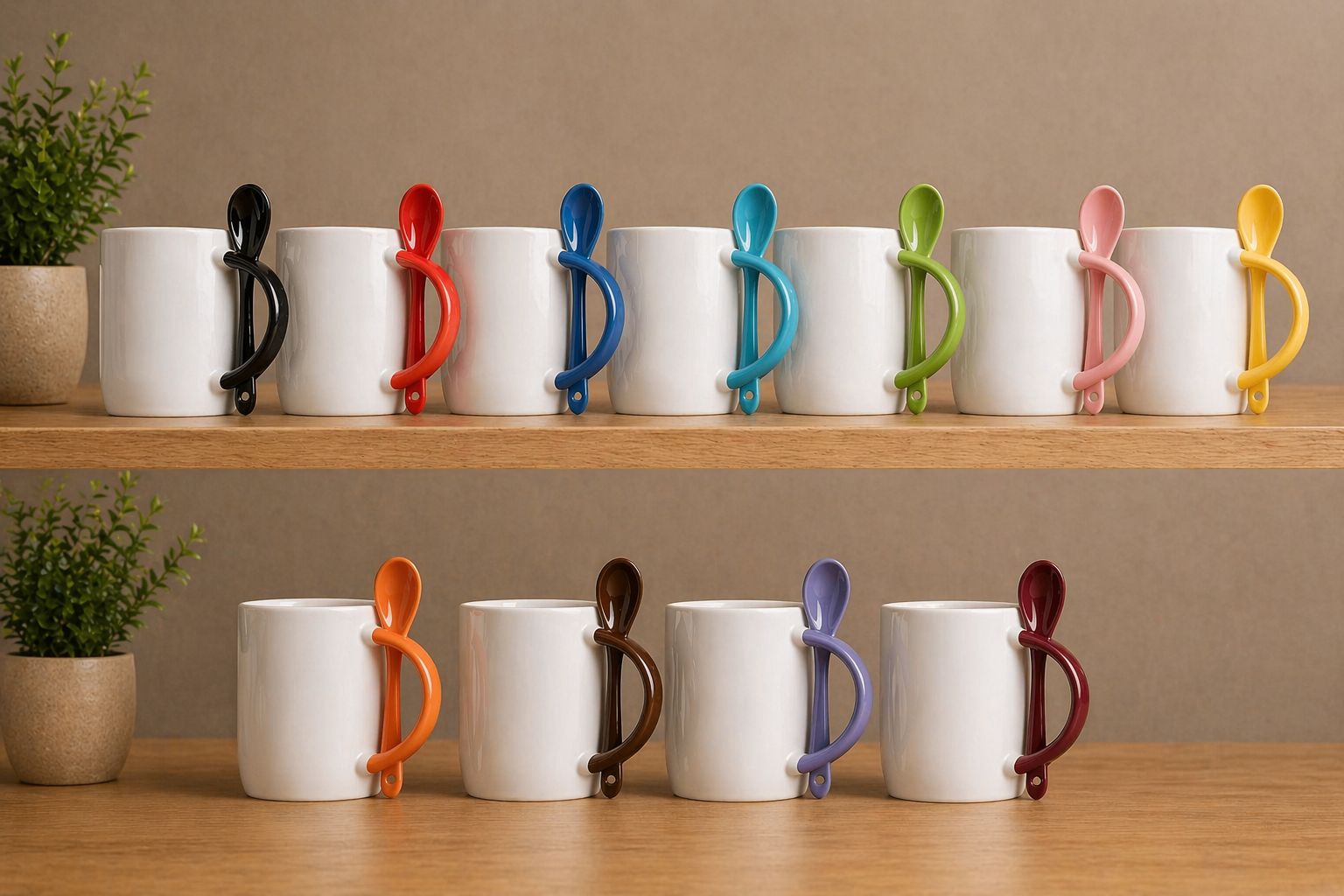 Caneca C/Colher Reta 325ml